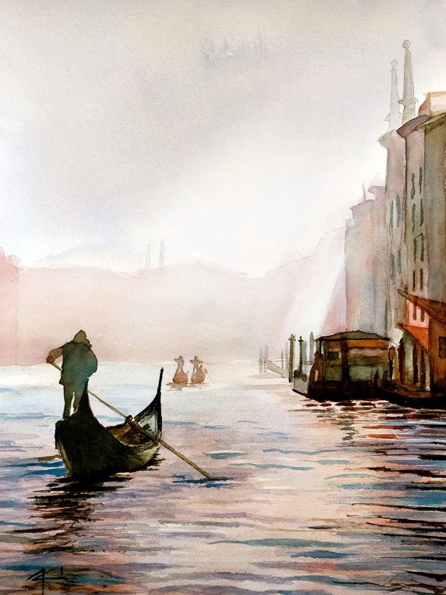 Gondoleros al amanecer