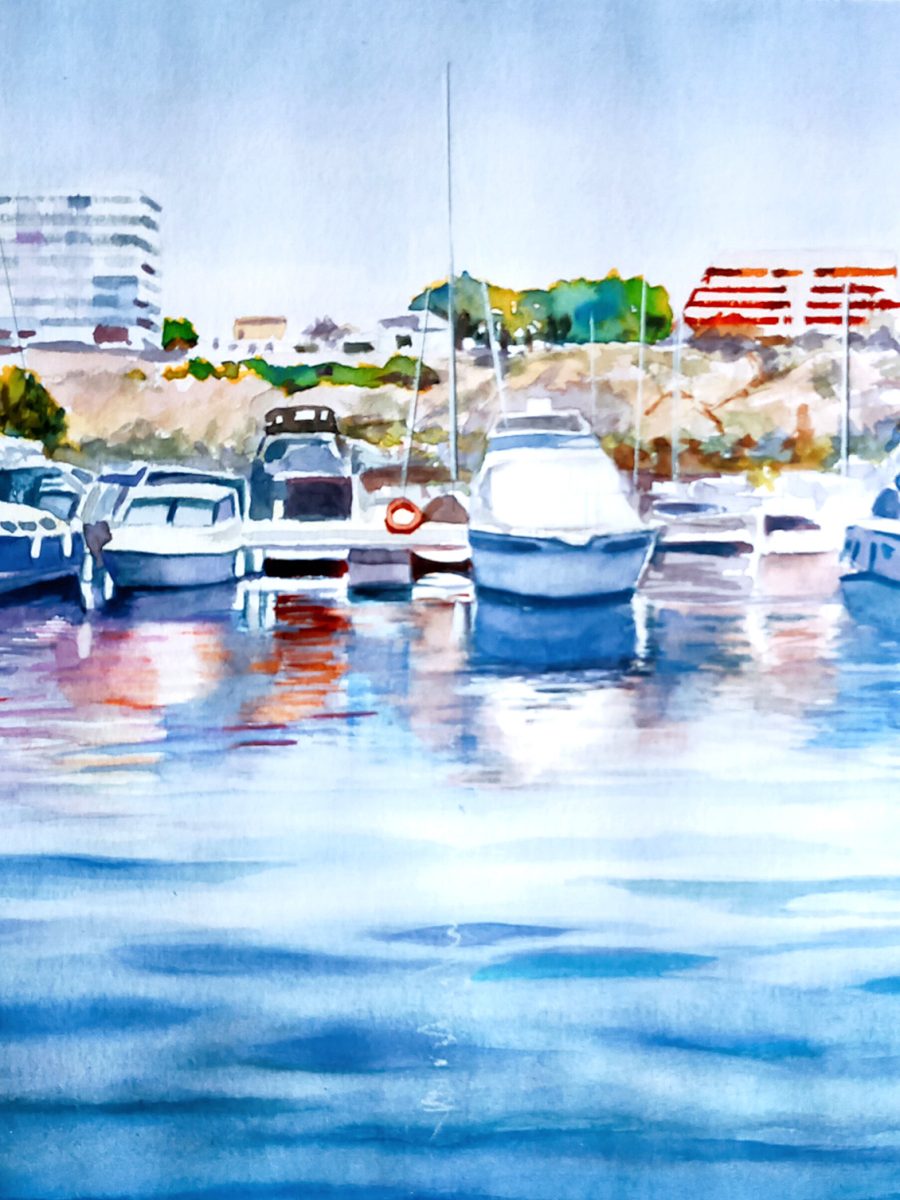 Reflejos en el puerto